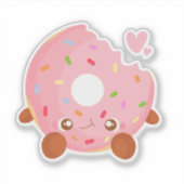 Fröhlicher Donut mit Streuseln Aufkleber (Vorderseite)
