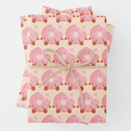 Fröhlicher Donut mit Streuseln Geschenkpapier Set (Beispiel)