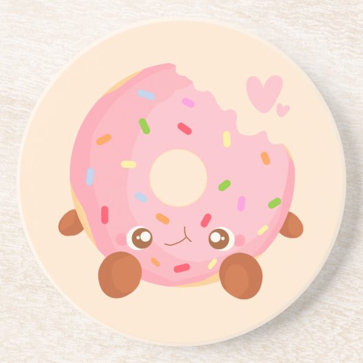 Fröhlicher Donut mit Streuseln Getränkeuntersetzer (Vorne)