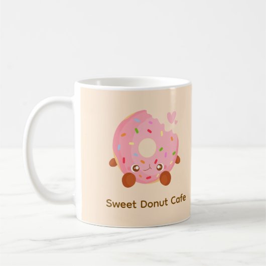Fröhlicher Donut mit Streuseln Kaffeetasse (Links)