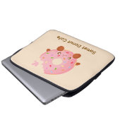 Fröhlicher Donut mit Streuseln Laptopschutzhülle (Vorne Knopf)