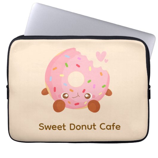 Fröhlicher Donut mit Streuseln Laptopschutzhülle (Vorderseite)