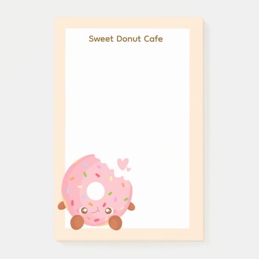 Fröhlicher Donut mit Streuseln Post-it Klebezettel (Vorderseite)