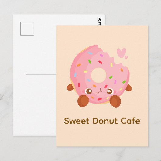 Fröhlicher Donut mit Streuseln Postkarte (Vorne/Hinten)