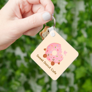 Fröhlicher Donut mit Streuseln Schlüsselanhänger