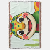 „Fröhlicher Dschungeldrache – Bunt und Glücklich“ Decke (Vorderseite Vertikal)