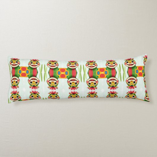 „Fröhlicher Dschungeldrache – Bunt und Glücklich“ Seitenschläferkissen (Rückseite)