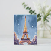 Fröhlicher Eiffelturm | Paris Weihnachten Wasserfa (Stehend Vorderseite)