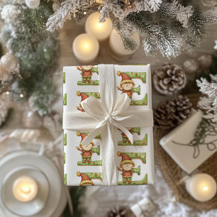 Fröhlicher Elf Brief E Weihnachten Geschenkpapier