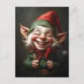 Fröhlicher Elf mit einem großen Lachen Postkarte (Vorderseite)