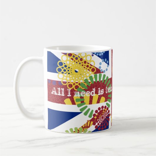 Fröhlicher England Britischer Need Tea Flag Union Kaffeetasse (Links)