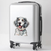 Fröhlicher English Setter Hund Aufkleber (Koffer)
