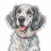 Fröhlicher English Setter Hund Aufkleber (Vorderseite)