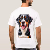 Fröhlicher Entlebucher Sennenhund T-Shirt (Rückseite)