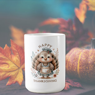 Fröhlicher Erntedank Truthahn Custom Kaffeetasse