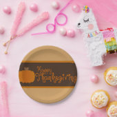 Fröhlicher Erntedankfest Autumn Pumpkin Pappteller (Party)