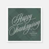 Fröhlicher Erntedankfest, eleganter grüner Fall ka Serviette (Vorderseite)