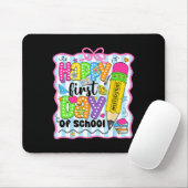 Fröhlicher erster Schultag Bleistift Lehrer Kinder Mousepad (Mit Mouse)