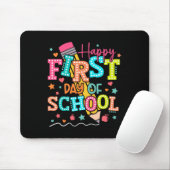 Fröhlicher erster Schultag Bleistift Lehrer Kinder Mousepad (Mit Mouse)