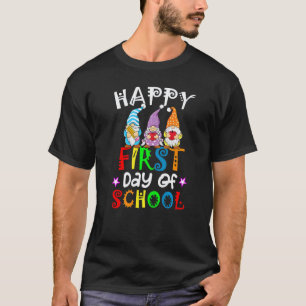 Fröhlicher erster Schultag Lehrer Schüler Gnome T-Shirt