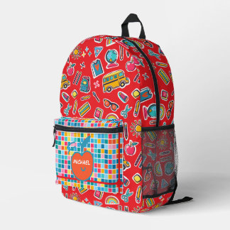 Fröhlicher erster Schultag Monogramm personalisier Bedruckter Rucksack
