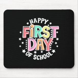 Fröhlicher erster Schultag Retro Groovy Back To Sc Mousepad