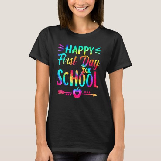 Fröhlicher erster Schultag Tie-Dye-Schüler und Tee (Vorderseite)