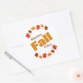 fröhlicher Fall y'all Gruß Fall Ahorn Blätter Runder Aufkleber (Umschlag)