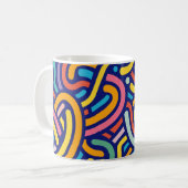 Fröhlicher Farbpattern-Becher Kaffeetasse (Vorderseite Links)