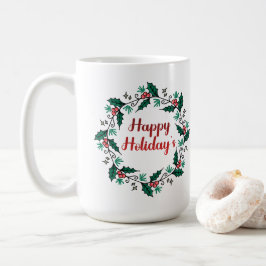 Fröhlicher Feiertags-Kranz-Tasse Kaffeetasse