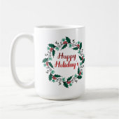Fröhlicher Feiertags-Kranz-Tasse Kaffeetasse (Links)