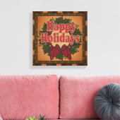 Fröhlicher Feiertags-Weihnachtskranz Leinwand (Insitu (Wohnzimmer))