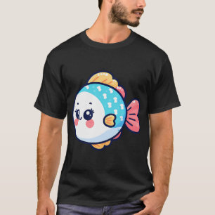 Fröhlicher Fisch Cartoon T-Shirt