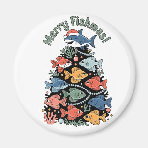 Fröhlicher Fisch-Weihnachten Weihnachtsbaum Fisch  Magnet