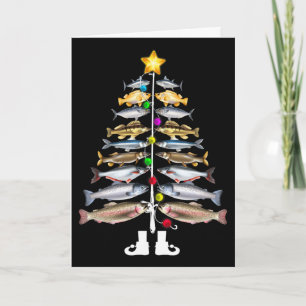 Fröhlicher Fisch-Weihnachten Weihnachtsbaum Lustig Karte