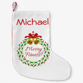 Fröhlicher Fitnesswreath-kundenspezifischer Kleiner Weihnachtsstrumpf