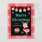 Fröhlicher Flamingo Frohe Weihnachten (Vorderseite)