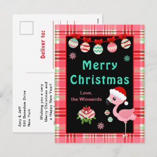 Fröhlicher Flamingo Frohe Weihnachten