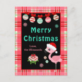Fröhlicher Flamingo Frohe Weihnachten (Vorderseite)