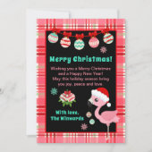 Fröhlicher Flamingo Frohe Weihnachten (Vorderseite)
