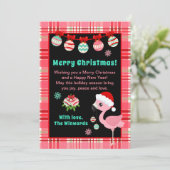 Fröhlicher Flamingo Frohe Weihnachten (Stehend Vorderseite)