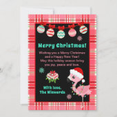 Fröhlicher Flamingo Frohe Weihnachten (Vorderseite)