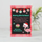 Fröhlicher Flamingo Frohe Weihnachten (Stehend Vorderseite)