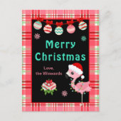 Fröhlicher Flamingo Frohe Weihnachten (Vorderseite)