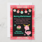 Fröhlicher Flamingo Frohe Weihnachten (Vorderseite)