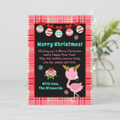 Fröhlicher Flamingo Frohe Weihnachten (Stehend Vorderseite)