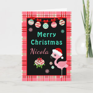 Fröhlicher Flamingo Frohe Weihnachten mit Namen