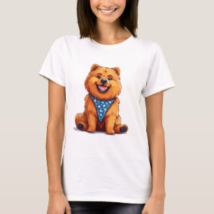 Fröhlicher, flauschiger Hund T-Shirt