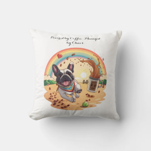 Fröhlicher Französische Bulldogge & Kaffeeklatsch  Kissen