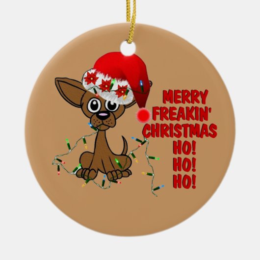 Fröhlicher Freakin Weihnachtsbruder Keramikornament (Vorne)